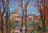 Leonardo Bistolfi, Paese, oil on panel