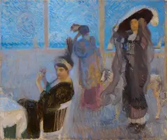 Camillo Innocenti, Signore sul terrazzo, 1912, oil on canvas
