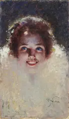 Aleardo Villa, Ritratto di signora, oil on canvas