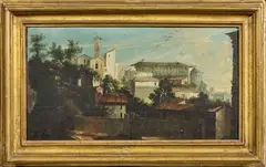 Veduta di una città by Gaetano Vetturali, oil on canvas, offered Oct 2025