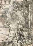 Albrecht Durer, Apocalisse, San Giovanni che divora il libro, Xilografia