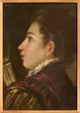 Donato Creti, Ritratto di fanciullo in profilo con in mano due candele accese, oil on canvas