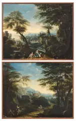 Francesco Monti, «Diana sorpresa da Atteone» e «L'infanzia di Giove», oil on canvas