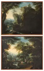Francesco Monti, «Carlo e Ubaldo nel giardino di Armida» e «Erminia tra i pastori», oil on canvas