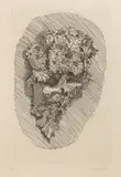 Giorgio Morandi, Fiori in un cornetto su fondo ovoidale, 1929, etching on rame