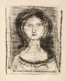 Massimo Campigli, Figura, 1959, pencil grassa on paper applicata on canvas