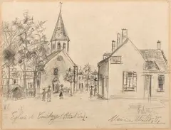 Maurice Utrillo, Église de Couchey (Côte-d'Or), pencil on paper