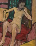 Felice Casorati, Nudo di donna (Sul cuscino rosso)
