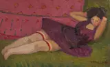 Giuseppe Capogrossi, Ballerina che riposa, 1941, oil on panel