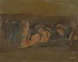 Ennio Morlotti, Studio di nudo, 1967, oil on canvas
