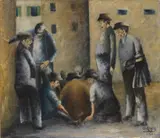 Ottone Rosai, Giocatori di toppa, 1926, oil on canvas