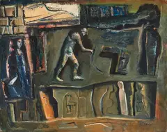 Composizione by Mario Sironi, 1954, oil on canvas, offered May 2025