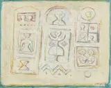 Massimo Campigli, Graffiti, 1967, oil on canvas