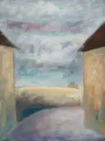 Ottone Rosai, Strada fra le case, 1957, oil on canvas