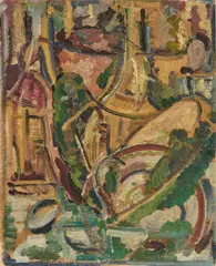 La minestra di magro by Baccio Maria Bacci, 1921, oil on compensato, offered May 2025