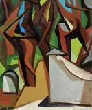Renato Guttuso, Case fra gli alberi, 1947, oil on canvas