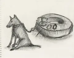 Senza titolo by Paolo Canevari, 2004, charcoal on card, offered May 2025