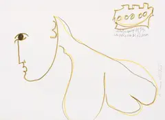 Carol Rama, La corona di Keaton, 1993, pennarello on paper