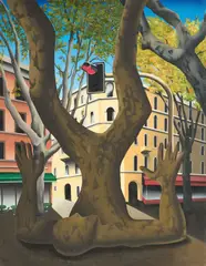 Mark Kostabi, Branching out, 2003, oil on canvas
