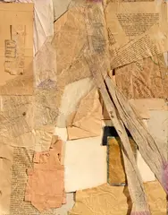 Interno by Carlo Corsi, collage on cardboard, offered May 2025