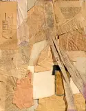 Carlo Corsi, Interno, collage on cardboard