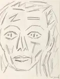 A. R. Penck, Senza titolo, 1984, pencil on paper