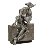 Nag Arnoldi, Arlecchino seduto, scultura in bronze