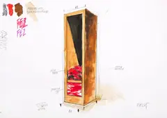 Fabrizio Plessi, Progetto per video installazione. Fez Fez, mixed media on paper