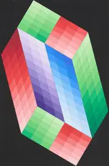 Torony-N by Victor Vasarely, 1970, acrylic on panel, offered May 2025
