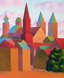 Salvo, Lungo il Reno, 1989, oil on cardboard