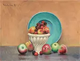 Natura morta by Valentino Ghiglia, oil on cardboard, offered Apr 2025