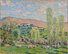 Galileo Chini, Piano dell'Agna, oil on compensato