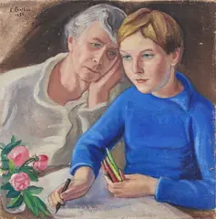 Nonna e nipote by Elisabeth Chaplin, 1936, oil on canvas, offered Apr 2025