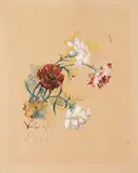 Fiori by Valentino Ghiglia, 1951, watercolour on paper applicata on card, offered Apr 2025