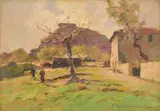 Carlo Domenici, Casolari, oil on compensato