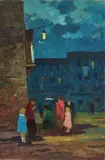 Vecchia Livorno (Preghiera) by Renato Natali, oil on canvas, offered Apr 2025