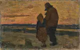 Luigi Michelacci, Figure, oil on cardboard