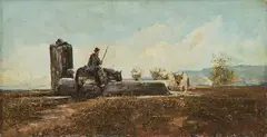Ferruccio Rontini, La fonte, 1938, oil on compensato