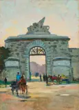 Porta San Marco a Livorno by Renato Natali, oil on compensato, offered Apr 2025