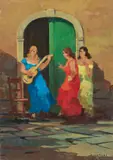 Serenata by Renato Natali, oil on compensato, offered Apr 2025