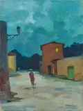 Strada by Renato Natali, oil on canvas, offered Apr 2025