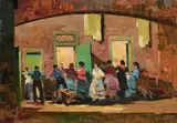 Rissa by Renato Natali, oil on compensato, offered Apr 2025