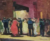 Serata danzante by Renato Natali, oil on compensato, offered Apr 2025