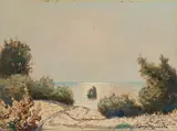 Gino Romiti, Marina, oil on faesite