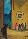 Preghiera by Renato Natali, oil on compensato, offered Apr 2025