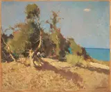 Paesaggio by Ludovico Tommasi, oil on compensato, offered Apr 2025