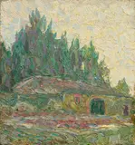 Benvenuto Benvenuti, Paesaggio con casolare, 1907, oil on panel