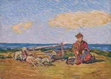 Benvenuto Benvenuti, Pastore, oil on canvas board
