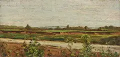 Eugenio Cecconi, Campagna toscana, oil on panel