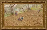 Adolfo Tommasi, La raccolta delle patate, oil on canvas